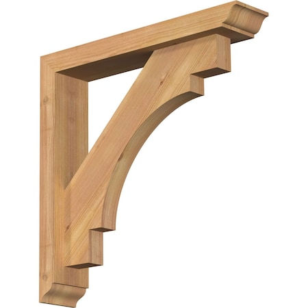 Ekena Millwork Merced Traditional Smooth Bracket w/ Offset Brace, Western Red Cedar, 3 1/2"W x 18"D x 18"H BKT0402X18X18MRC01SWR